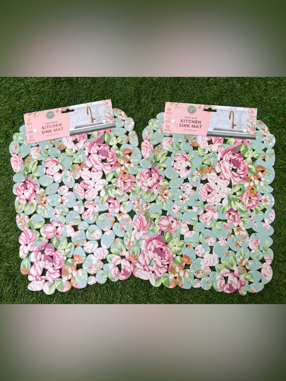 Garden Roses Shabby Chic Tower Sink Mats | 2pcs